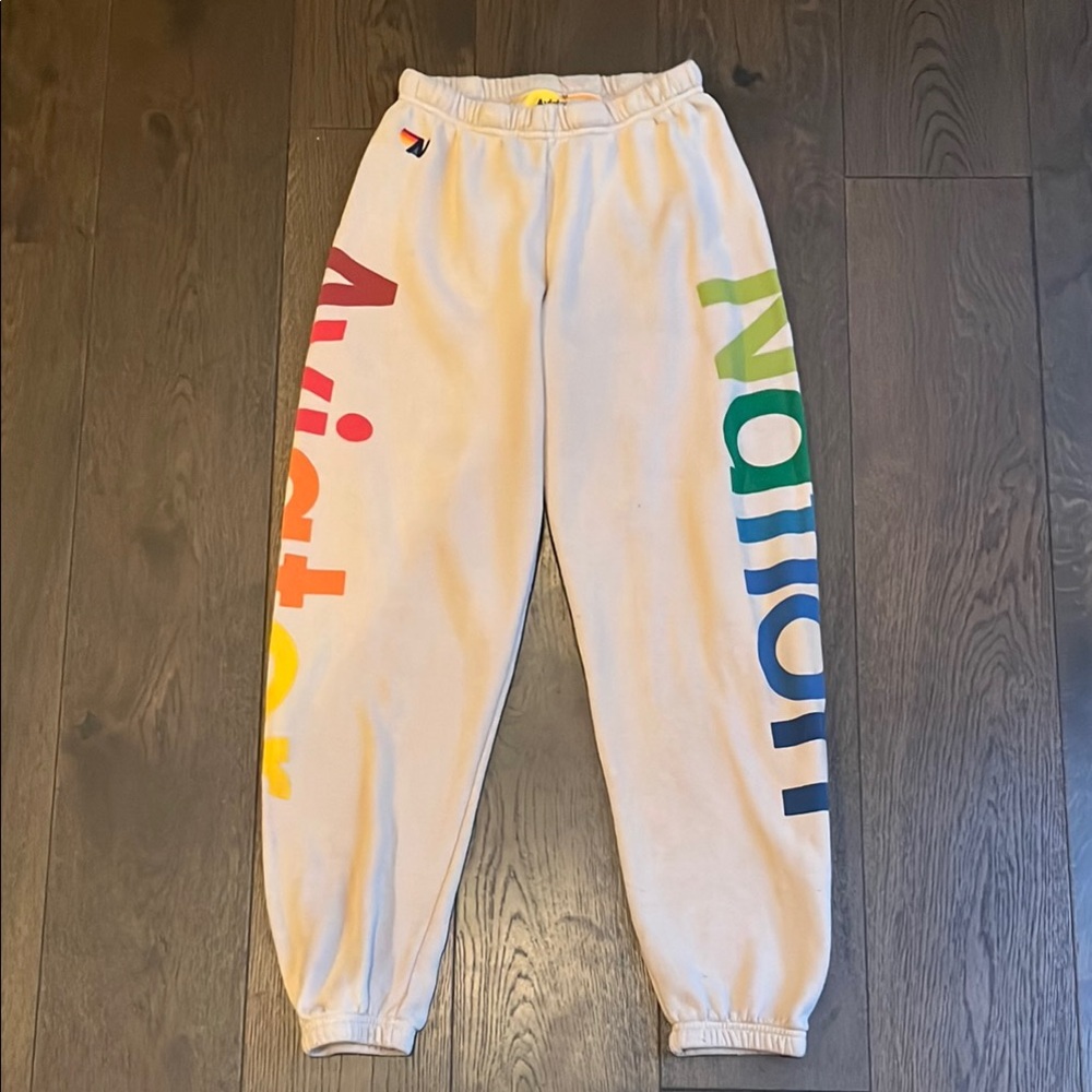 Aviator Nation creamy beige Jogger Sweatpants